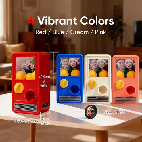 Miniatura 4 de Máquina de música Gachapon personalizada, mini reproductor de vinilo personalizado de canciones de Spotify y fotos, caja de música interactiva retro