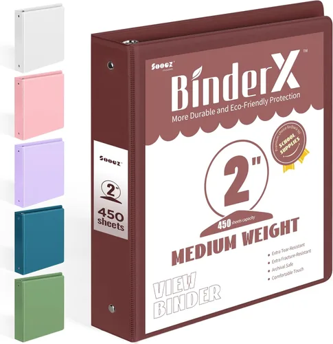 Miniatura 10 de BinderX - Carpeta de 3 anillos redondos extraduradera de 1 pulgada, se adapta a 175 hojas de papel de 8.5 x 11 pulgadas, cubierta personalizable