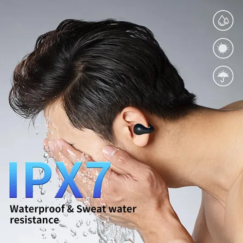 Miniatura 4 de Auriculares de Conducción Ósea de Oído Abierto Bluetooth 5.3 Auriculares Inalámbricos Clip-On con Pantalla Digital Estuche de Carga 60 Horas