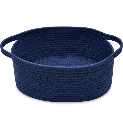 Miniatura 22 de ABenkle Cesta Pequeña con Asas - Contenedor de Almacenamiento Tejido de Cuerda Decorativo Duradero Cubo Organizador de Estante, Cesta de Regalo