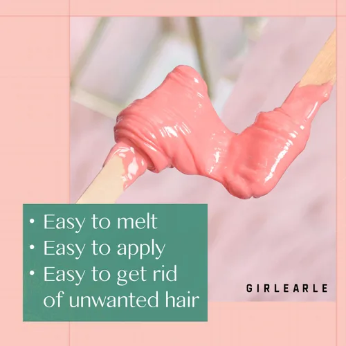 Miniatura 3 de GIRLEARLE Perlas de cera dura, granos de cera de 1 libra para depilación de piel sensible con fórmula de rosa, perfecto para cuerpo completo