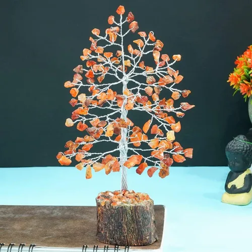 Miniatura 8 de Crocon® Bonsái de árbol de cristal curativo de cornalina, decoración de escritorio para mujer, decoración de habitación y oficina, regalo