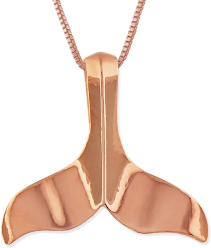Miniatura 6 de Collar con colgante de cola de ballena lisa de plata esterlina con cadena