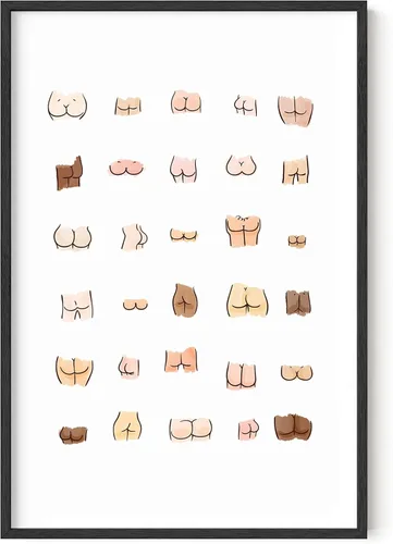 Miniatura 129 de HAUS AND HUES Funny Butts Collage - Póster artístico para decoración de baño, 12 x 16 pulgadas, sin marco