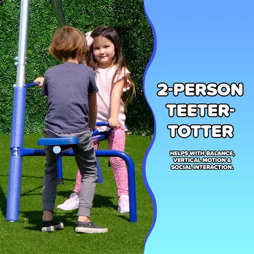 Miniatura 5 de Sportspower Taylor - Juego de columpio de metal galvanizado de 700 libras para niños para patio trasero y exteriores con Teeter-Totter, platillo