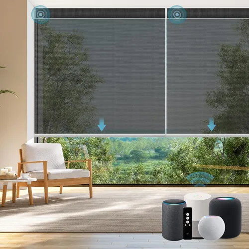 Miniatura 17 de SmartWings Persianas Enrollables Inteligentes Motorizadas con Filtro de Luz, Persianas Eléctricas con Control Remoto para Ventanas Compatibles