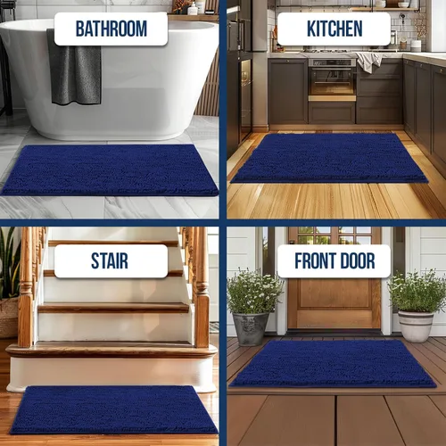 Miniatura 5 de Muddy Mat Alfombras de baño de felpilla de secado rápido, antideslizantes, lavables, extragruesas, suaves y altamente absorbentes, para baño, cocina