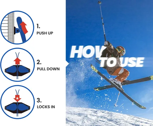 Miniatura 6 de Skifavs Soporte de pared de esquí, estante de almacenamiento de pared de snowboard, estante de esquí y snowboard para pared de garaje, estante