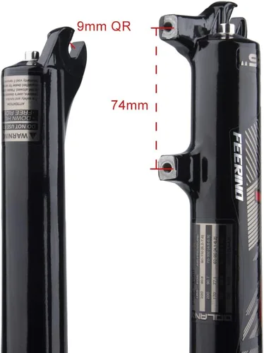 Miniatura 9 de BOLANY 26/27.5/29 pulgadas bifurcación de suspensión neumática horquilla 4.724 in rebote de viaje ajustar 1/8 recto/cónico tubo manual/bloqueo