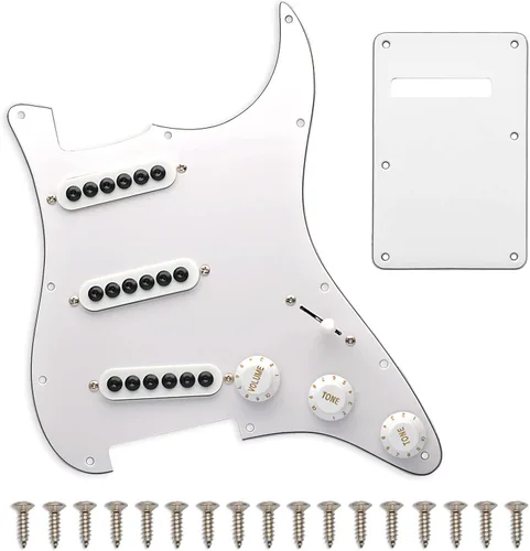 Miniatura 9 de SAPHUE - Golpeador cargado con bobina SSH para guitarra eléctrica estilo ST, con interruptor de división de bobina On/On, precableado, placa Negro