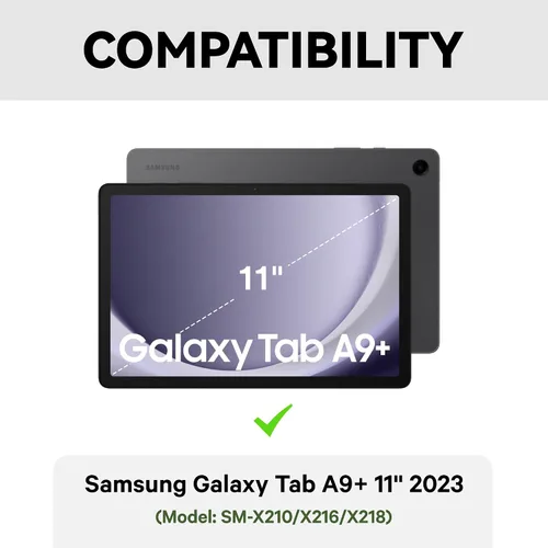 Miniatura 2 de GreenLaw Funda de teclado para Samsung Galaxy Tab A9 Plus de 11 pulgadas 2023, retroiluminación de 7 colores, trackpad inteligente, funda resistente