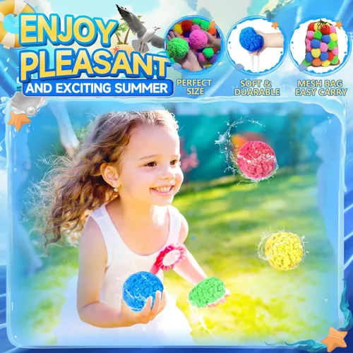 Miniatura 6 de 60 piezas de bolas de agua reutilizables, globos de agua reutilizables para juguetes y juegos al aire libre, juguetes de agua para niños y adultos