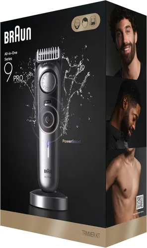 Miniatura 10 de Braun Cortadora eléctrica de barba todo en uno Series 9 PRO para hombre, cortadora de pelo, afeitadora y maquinilla de afeitar para cara, cabello