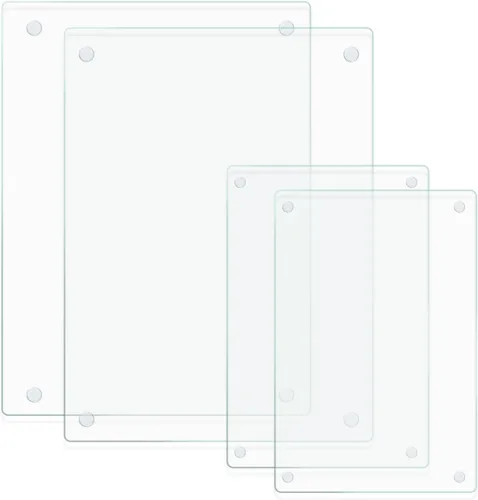 Miniatura 12 de Tabla de cortar de vidrio templado Mymonfif para cocina, tabla de vidrio transparente para encimera, resistente al calor, con pies antideslizantes
