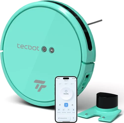Miniatura 8 de TECBOT LiDAR - Robot aspirador y trapeador M1 Pro - Aspiradora robótica para el hogar con pelo de mascotas, alfombras, suelos de madera dura, Negro