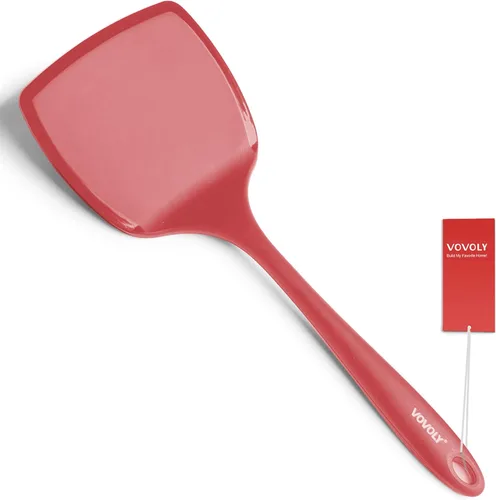 Espátula de silicona para panqueques con mango alargado y diseño sin costuras, espátulas de cocina resistentes al calor para utensilios de cocina