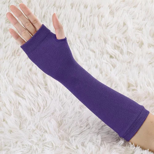 Miniatura 26 de Allegra K Calentadores de brazo sin dedos unisex de moda clásica
