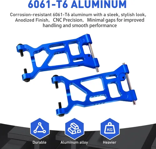Miniatura 2 de Brazo delantero de aluminio Set Suspensión A-Arms para 1/10 Losi Tenacity Todos: Tenacity TT Pro 4WD SCT/DB Pro Actualizaciones, Sustituye LOS234016