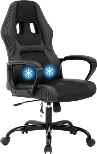 Miniatura 11 de Silla de juegos de piel sintética, ergonómica, silla de oficina, sillas ejecutivas para computadora, respaldo alto, tarea de computadora con soporte