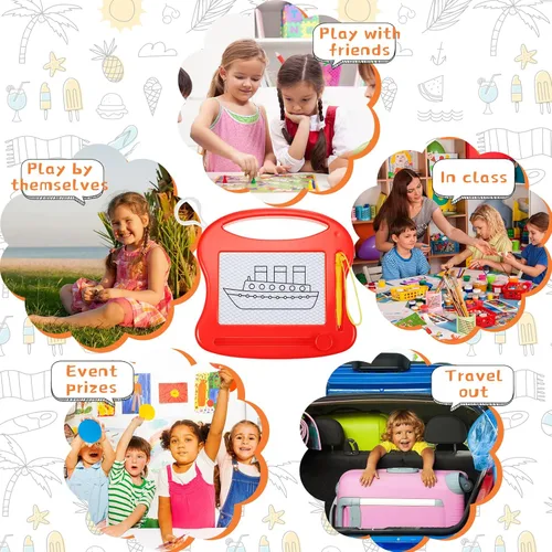 Miniatura 6 de Tinlade Paquete de 24 Mini Pizarras Magnéticas de Dibujo para Niños, Boceto Pequeño Borrable, Bloc de Escritura Juguete de Pintura a Granel Favor