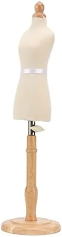 Miniatura 9 de Eujgoov Maniquí de vestido femenino de muñeca, forma de vestido de costura, forma de vestido femenino, forma de torso, madera de haya con base