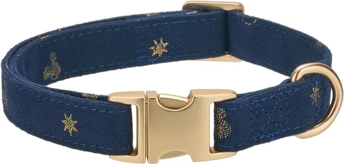 Miniatura 10 de Collar de perro de corduroy suave con hebilla de metal de alta calidad, para perros medianos. (Blanco, Mediano: 12-19")