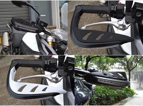 Miniatura 2 de Protector de manillar, 1 par de protectores universales de motocicleta para motocross, un juego de combinación de protector de manillar con luz LED