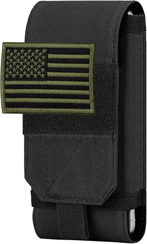 Miniatura 7 de Funda táctica Molle para teléfono, bolsa resistente con parche de bandera para iPhone 17 Pro Max/17 Pro/17/16 Pro Max/16 Plus/15 Pro Max/14 Pro
