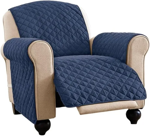 Miniatura 11 de Collections Etc - Funda protectora acolchada, reversible y resistente a derrames para muebles con lazos - Cubre el fondo del asiento, el respaldo