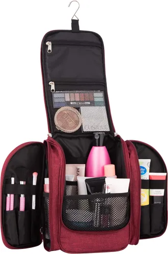 Miniatura 3 de Neceser de viaje multifuncional colgante para mujeres y hombres, organizador de baño y ducha, bolsa de higiene con soportes de banda elástica