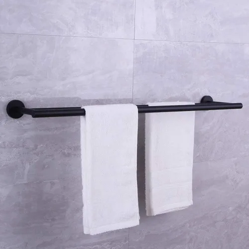 Miniatura 3 de Toallero de baño doble SUS 304 de acero inoxidable para baño de 36 pulgadas, color negro mate