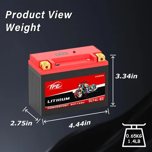 Miniatura 2 de TPE Batería de litio para motocicleta YTX4L-BS 12V 3Ah recargable Powersport Start Stop LiFePO para ATV y Scooter