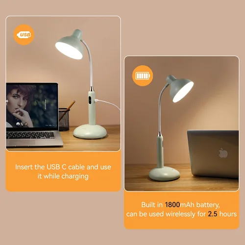 Miniatura 7 de VAVOFO lámpara de escritorio de control táctil inalámbrico 6788-2700-7000K temperatura de color, 700LM, lámpara LED para el cuidado de los ojos