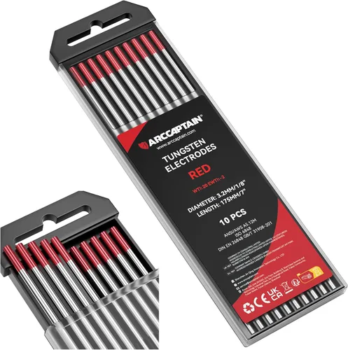 Miniatura 15 de ARCCAPTAIN Electrodo de soldadura TIG de tungsteno, paquete de 10 unidades de 1/16 x 7 pulgadas (dorado, 1.5% lantanado, WL15/EWLa-1.5)