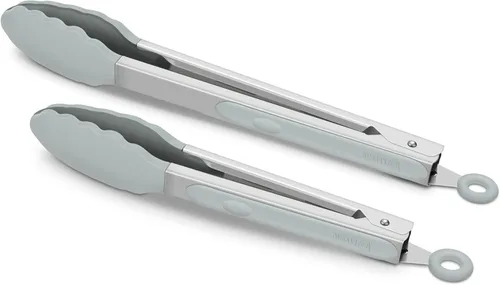 Miniatura 18 de Pinzas de cocina de 9 pulgadas y 12 pulgadas, juego de 2 pinzas de silicona de alta calidad, sin BPA, antiadherentes, acero inoxidable