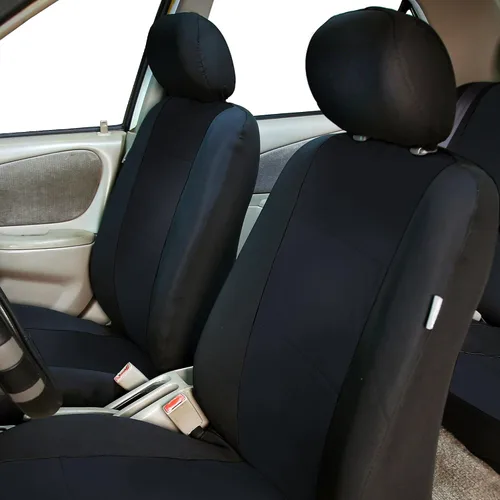 Miniatura 2 de FH Group Juego completo de fundas de asiento de neopreno – Ajuste universal para autos, camiones y SUV (negro) FB083115 + F11306