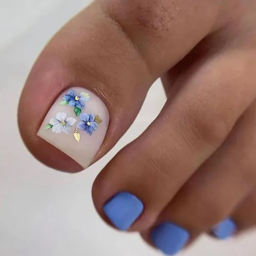 Miniatura 58 de Uñas postizas acrílicas artificiales negras para los dedos de los pies, ataúd a presión con diseños de flores blancas, uñas postizas reutilizables