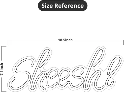 Miniatura 6 de Lumoonosity Letrero de neón Sheesh - Luces led de neón Sheesh Meme para jugadores/streamers/influencers - Letras geniales de neón Sheesh