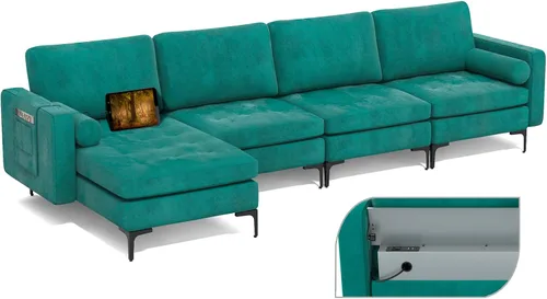Miniatura 12 de Giantex Sofá individual, silla decorativa, sillón con cojín cómodo, bolsillos para revistas, sala de estar, silla de ocio tapizada para dormitorio