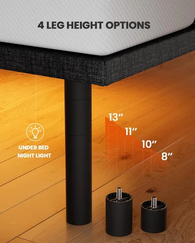 Miniatura 6 de AMADA HOMEFURNISHING Base de cama ajustable con masaje, base de cama ajustable individual XL controlada por aplicación con 4 puertos USB y luz LED