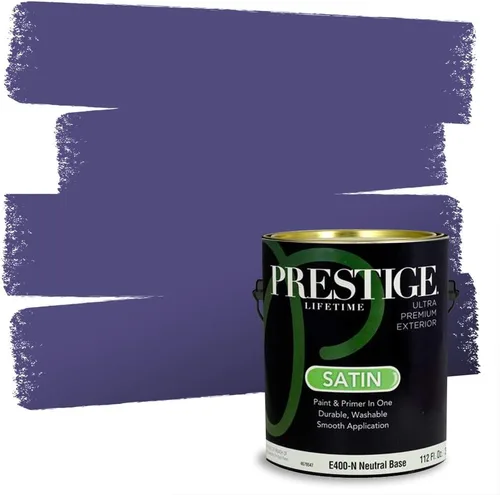 Miniatura 110 de PRESTIGE Pinturas de pintura interior e imprimación en uno, 1 galón, plano, combinación comparable de Sherwin Williams* Kimono Violet*