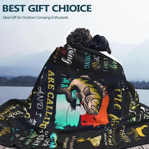Miniatura 2 de Manta de pescado, regalos de pesca para hombres, regalos para pescador, manta de pesca de lubina para papá/marido/abuelo, accesorios de pescador