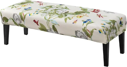 Miniatura 11 de SearchI Funda de banco de comedor, fundas de asiento de banco largas elásticas lavables, funda rectangular para banco de mesa de comedor, para Beige