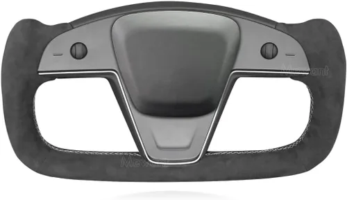 Miniatura 28 de MEWANT Funda para volante de automóvil de piel sintética cosida a mano para Tesla Yoke Model S Plaid 2021-2023/Model X 2021-2023, accesorios