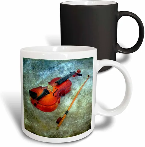 Miniatura 9 de 3dRose Violin by Angelandspot 15oz Two-Tone Black Mug