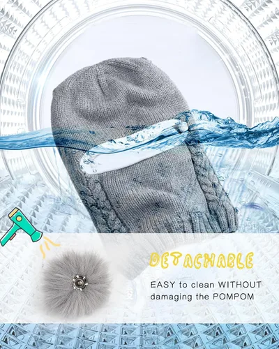 Miniatura 6 de Camptrace Conjunto de bufanda y gorro de invierno para bebés y niños con forro polar y capucha