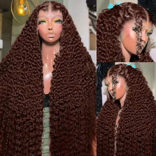 Miniatura 10 de 2x6 con aspecto de piel Chocolate Brown de cabello humano con cierre de encaje HD Real de 0.095mm ultradelgado, 15A, cabello brasileño ondulado