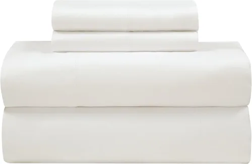 Miniatura 50 de Royale Linens - Juego de sábanas de 400 hilos, 100 % algodón cultivado en EE. UU., 4 piezas, sábana de satén, tamaño Queen - 1 sábana bajera, 1