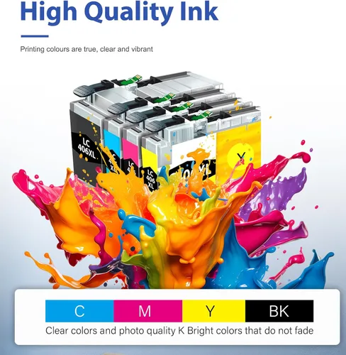 Miniatura 8 de LC406XL LC406 - Cartuchos de tinta de alto rendimiento (4 unidades, BK/C/M/Y) compatibles con impresora Brother LC406XL LC406 XL LC406 MFC-J4335DW