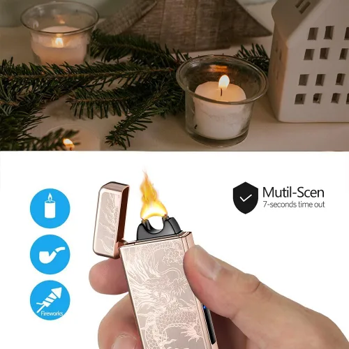 Miniatura 5 de SKRFIRE Encendedor USB resistente al viento – Arco eléctrico de alta potencia, encendedor de plasma recargable con linterna multimodo y pantalla